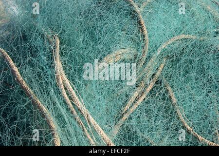 Chiudere l immagine di reti da pesca, galleggianti e funi Foto Stock