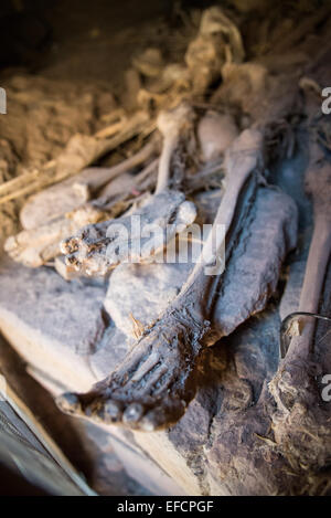 Close-up di ossa nella la chiesa di San Giorgio a Lalibela, Etiopia, è un sito Patrimonio Mondiale dell'UNESCO Foto Stock