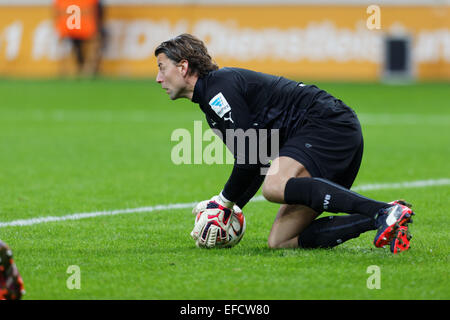 Leverkusen, Germania Jan 31, 2015, calcio, Bayer Leverkusen vs Borussia Dortmund: il portiere Roman Weidenfeller (Dortmund). Foto Stock