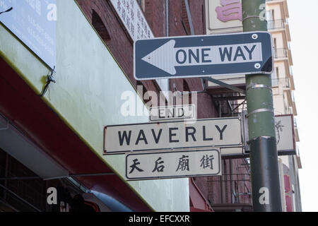 Waverly posto a Chinatown è stato reso famoso da Amy Tan del romanzo come pure il filmato, "la gioia di fortuna Club'. Foto Stock