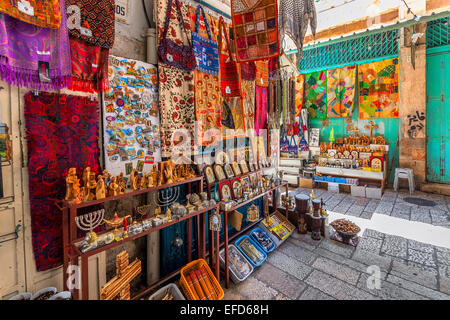 Bazaar nella Città Vecchia di Gerusalemme, Israele. Foto Stock