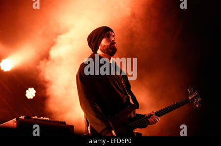 Barcellona - 30 Maggio: Mogwai (instrumental post-rock band della Scozia) esegue presso Heineken Primavera Sound Festival 2014. Foto Stock