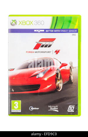 Microsoft Xbox 360 Forza Motorsport 4 gioco su sfondo bianco Foto Stock