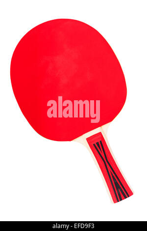 Un tavolo da ping pong bat su sfondo bianco Foto Stock