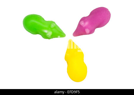 Topi di zucchero su sfondo bianco Foto Stock