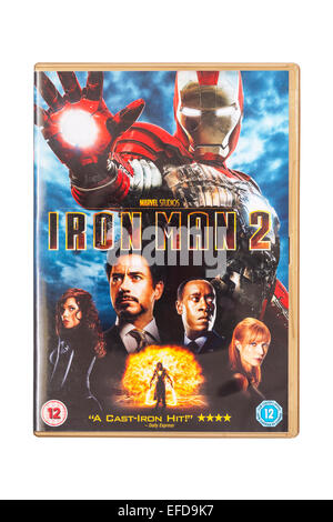 L'Iron Man 2 film DVD su sfondo bianco Foto Stock