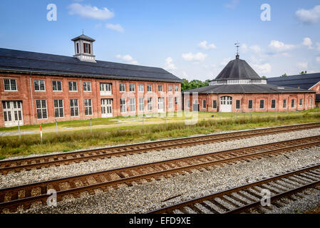 Martinsburg Roundhouse centro, 100 e Liberty Street, Martinsburg, WV Foto Stock