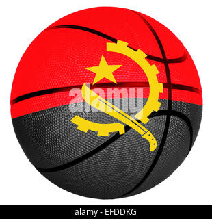 Sfera con bandiera di Angola per il gioco del basket Foto Stock