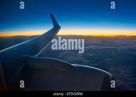 Vista dalla finestra di aeroplano Foto Stock