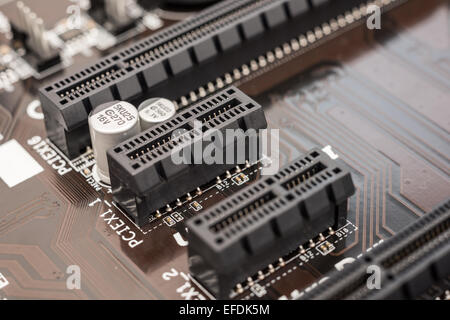 Connettore PCI Slot sulla scheda madre del computer Foto Stock