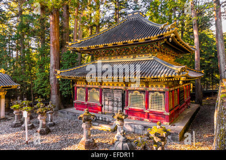 Al Santuario di Toshogu a sunrise, Nikko, Giappone. Foto Stock