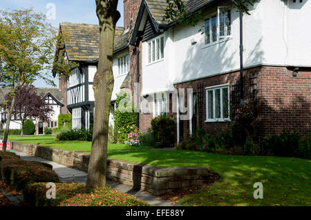 Lavoratori case, Port Sunlight, London, Wirral, Merseyside, Regno Unito Foto Stock