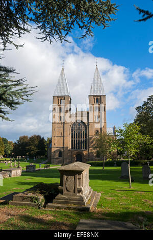 Southwell; Minster; chiesa; Nottinghamshire; l'Inghilterra, Regno Unito Foto Stock