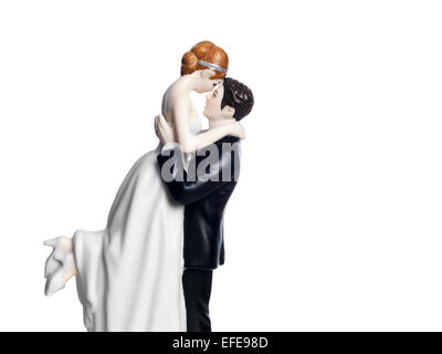 Sposa e lo Sposo isolato su uno sfondo bianco Foto Stock