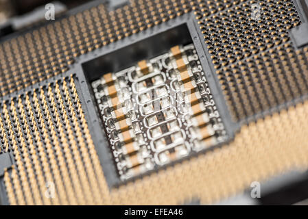 CPU socket sulla scheda madre del computer vicino fino Foto Stock