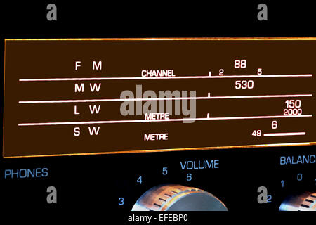 Un sintonizzatore radio da un sistema hi-fi,circa 1985 Foto Stock