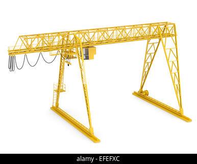 Giallo ponte del gantry crane, mezzo giro Foto Stock