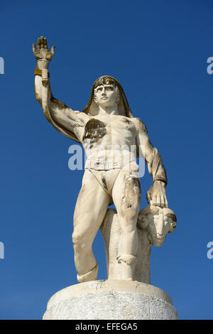 Statue di marmo raffiguranti gli atleti allo Stadio dei Marmi stadio sportivo nel Foro Italico a Roma Italia Foto Stock