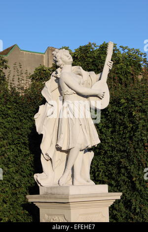 Statua barocca nel Palazzo del Belvedere di Vienna, Austria Foto Stock