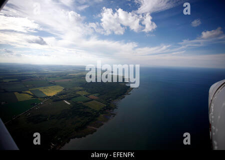 Terreni agricoli nei pressi del porto di speranza in Huron County, Michigan in Saginaw Bay spartiacque. Vista è che guarda verso il Lago Huron vicino al Foto Stock