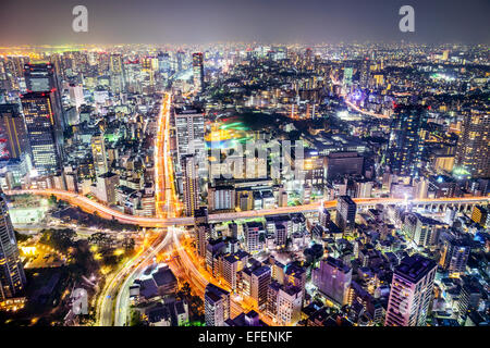 Tokyo, Giappone cityscape e autostrade. Foto Stock