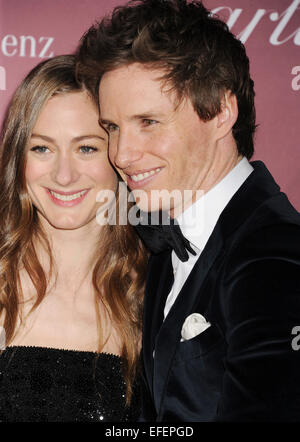 EDDIE REDMAYNE e moglie Hannah Bagshawe nel gennaio 2015. Foto di Jeffrey Mayer Foto Stock