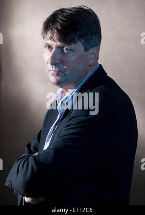 Un ritratto di Simon Armitage al Edinburgh International Book Festival in Charlotte Square Gardens Pic da pak@ Mera Foto Stock