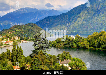 Il lago di Como, Sala Comacina, Lombardia, Italia Foto Stock