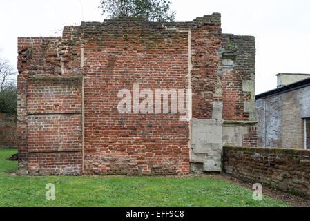 Questa parte della sola parete rimanente che si crede di essere parte di James 1 palazzo preferito a Theobalds, Foto Stock