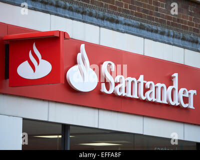 Banca Santander segno sulla parete esterna REGNO UNITO Foto Stock