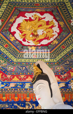 Soffitto del padiglione presso il Monastero dei Diecimila Buddha, Shatin, Nuovi Territori di Hong Kong Foto Stock