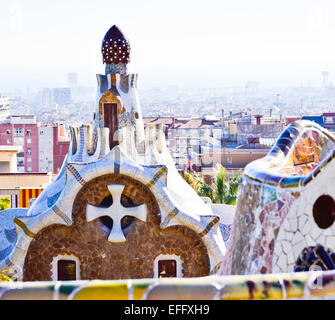 Parco Guell. Barcellona, in Catalogna, Spagna. Foto Stock