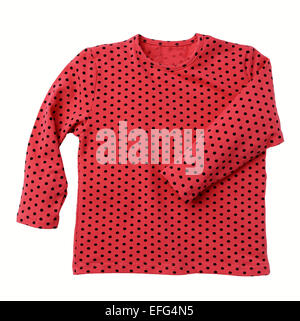 Nero polka dot maniche lunghe t-shirt Foto Stock