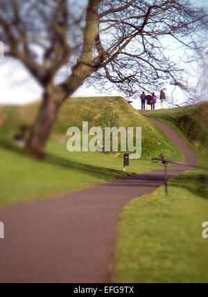 Passeggiando per i bastioni, Berwick-upon-Tweed Foto Stock