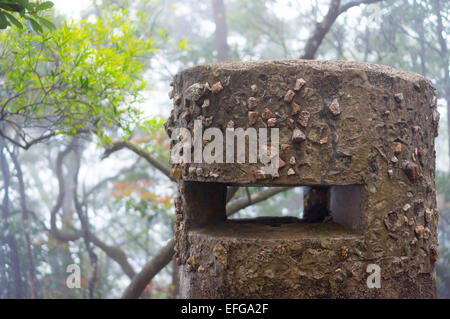 Bunker, scatola di pillole, Hong Kong Foto Stock