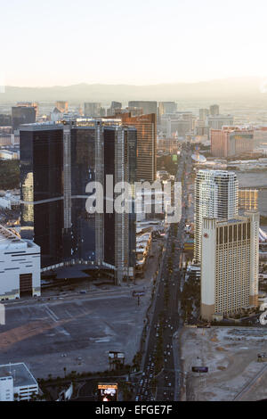 Las Vegas Nevada - 29 dicembre : bel pomeriggio vista sulla Strip di Las Vegas dalla sommità della Stratosphere Tower, Dicembre Foto Stock