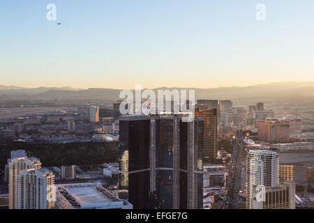 Las Vegas Nevada - 29 dicembre : bel pomeriggio vista sulla Strip di Las Vegas dalla sommità della Stratosphere Tower, Dicembre Foto Stock