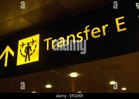 Indicazioni per l'Aeroporto di Singapore Changi International Airport Foto Stock