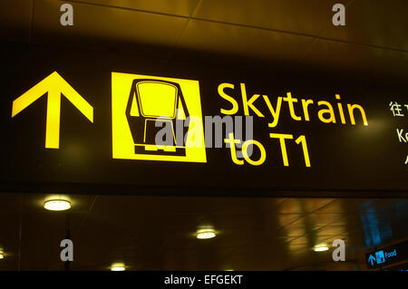 Indicazioni per l'Aeroporto di Singapore Changi International Airport Foto Stock