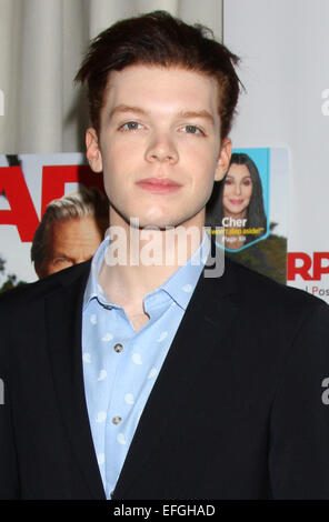 AARP pranzo in onore di Jeff Bridges che appare sull'Agosto/Settembre coperchio della AARP Magazine - Arrivi con: Cameron Monaghan dove: Los Angeles, California, Stati Uniti quando: 01 Ago 2014 Foto Stock