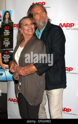 AARP pranzo in onore di Jeff Bridges che appare sull'Agosto/Settembre coperchio della AARP Magazine - Arrivi con: Susan ponti,Jeff Bridges dove: Los Angeles, California, Stati Uniti quando: 01 Ago 2014 Foto Stock