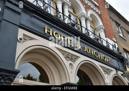 La speranza e l'anchor pub a Islington, London, Regno Unito. Foto Stock