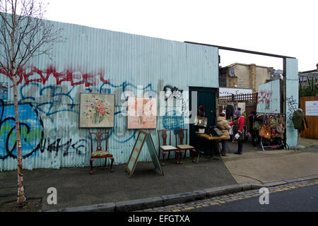 Regno Unito Londra est ezra street mercatino di antiquariato Foto Stock