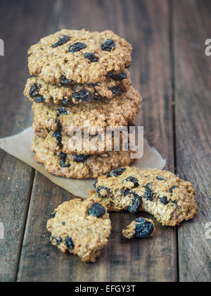 In casa integrale di farro farina di avena cookie. Foto Stock