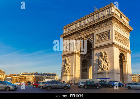 Arc de Triomphe Paris pomeriggio Foto Stock