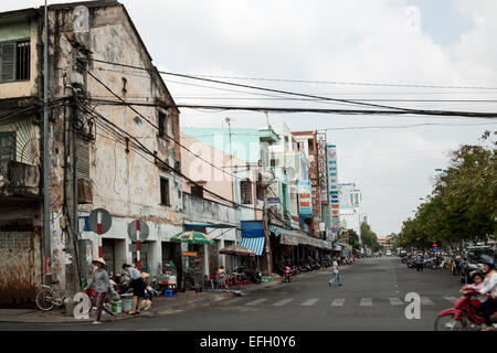 Il Vietnam, Can Tho street scene. Foto Stock