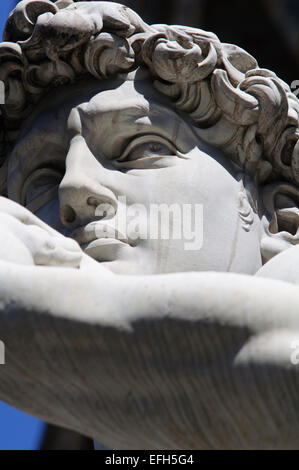 L'Italia, Toscana, Firenze, Piazza della Signoria, David, artista Michelangelo Buonarroti Foto Stock