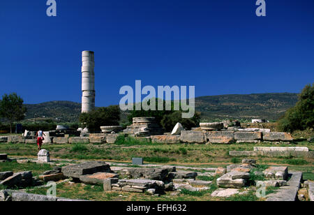 Grecia, Isole dell'Egeo nordorientale, Samo, Eraione, tempio di era Foto Stock