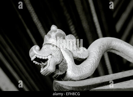 Serpente arte scultura in Kraton a Surakarta solista in Java in Indonesia nel sud-est asiatico in Estremo Oriente. La storia del turismo Sito turistico Travel Foto Stock