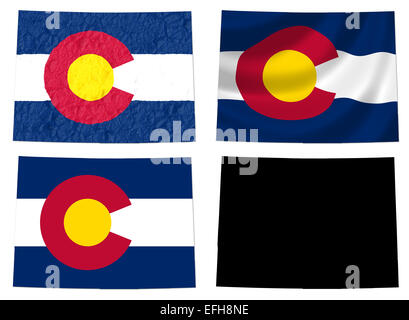 Noi Colorado State flag su mappa Foto Stock